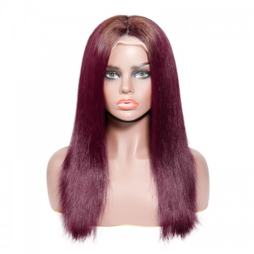 #4/99J Double Drawn Straight 4x4 Closure Wig | Human Hair Wig | Lace Front
